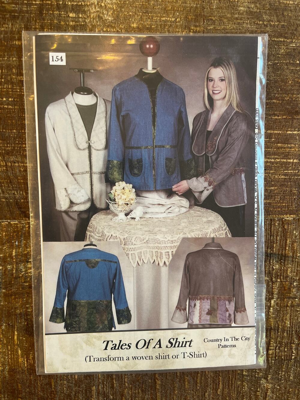 Vintage Tales Of Shirt Sewing Pattern Upcycled Jacket Cardigan Uncut Size XS-XL